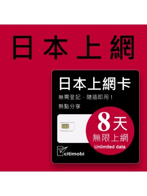 Softbank 日本上網卡 - 8天吃到飽