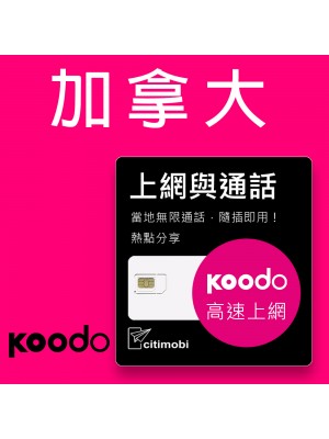 加拿大上網 - 15天-30天高速上網卡(可通話)
